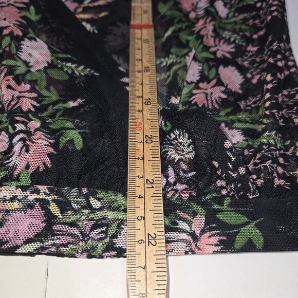 Willow + Root Womens XS Mesh Sheer Top Floral Faux Wrap Cover Up Topper Feminine - Picture 6 of 10